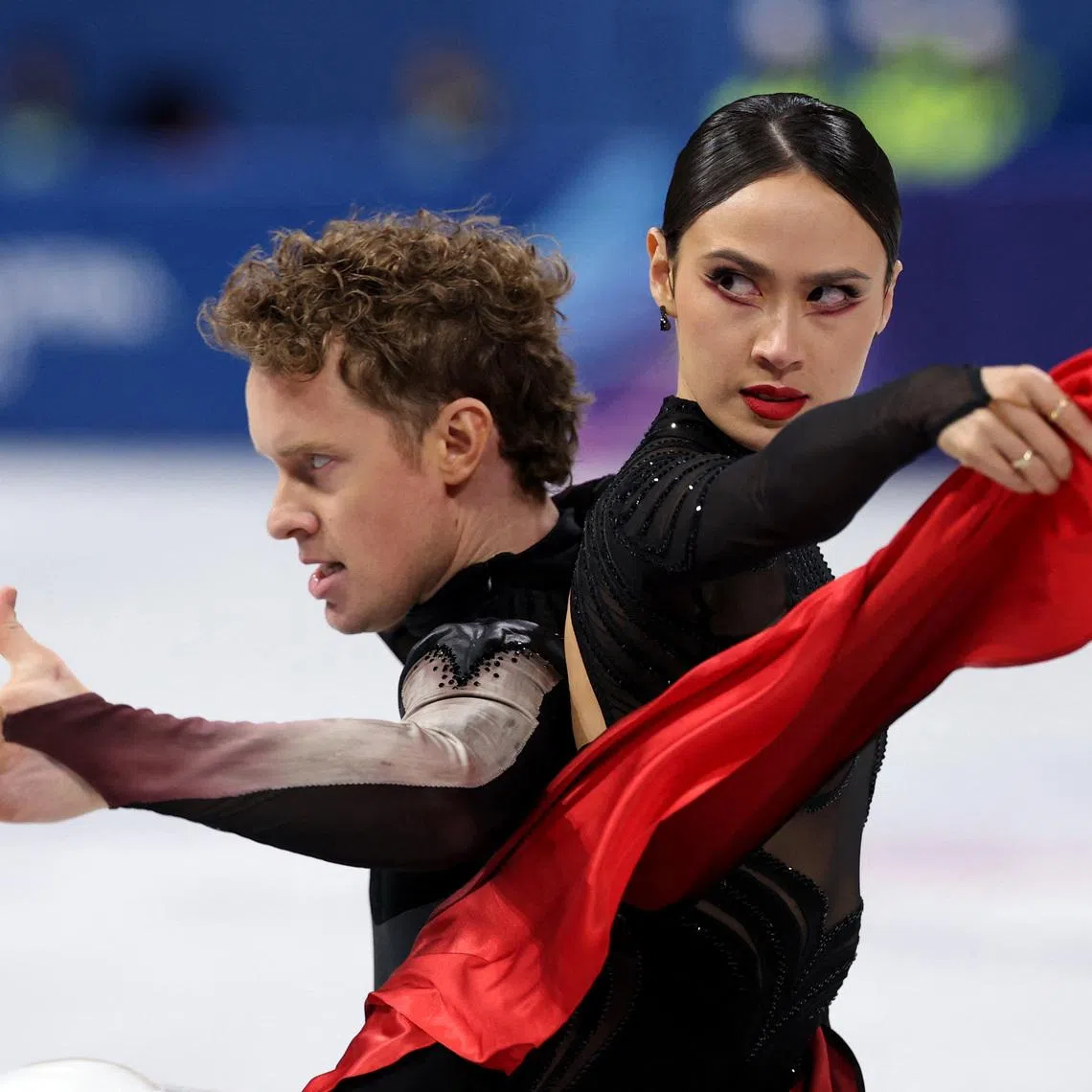 Milano Cortina 2026 Olympics - Figure Skating - Ice Dance - Free Dance - Milano Ice Skating Arena, Milan, Italy - February 11, 2026. Madison Chock of United States and Evan Bates of United States perform during the free dance REUTERS/Claudia Greco