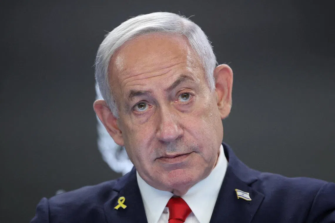 FILE PHOTO: Israeli Prime Minister Benjamin Netanyahu speaks during a press conference at the Prime Minister’s office in Jerusalem, August 10, 2025. ABIR SULTAN/Pool via REUTERS/ File Photo