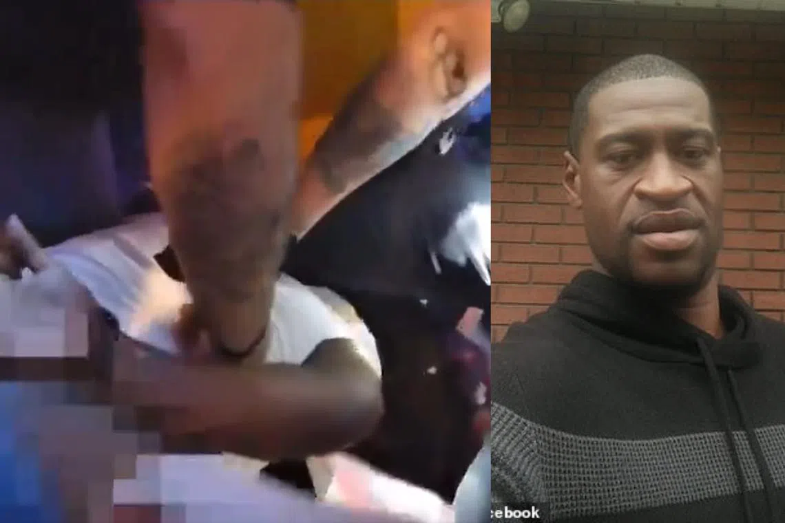 Suspect Frank Tyson can be heard in the video telling officers that he cannot breathe, as one keeps a knee near his neck to restrain him, in scenes reminiscent of George Floyd's deadly encounter with Minneapolis police four years ago. 