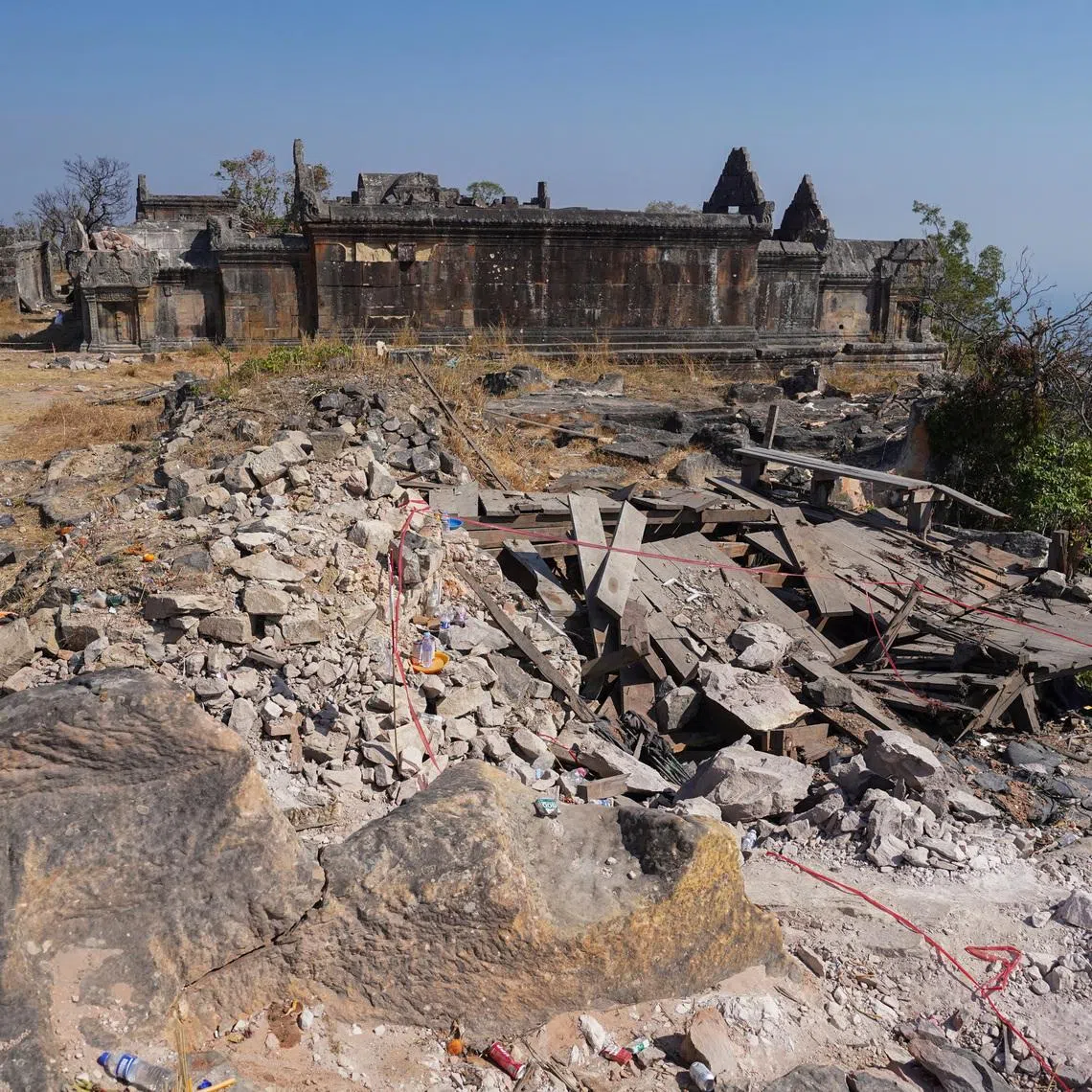 A general view of Preah Vihear temple, a UNESCO World Heritage site on the border between Thailand and Cambodia, following clashes between the two countries, on Feb 12.