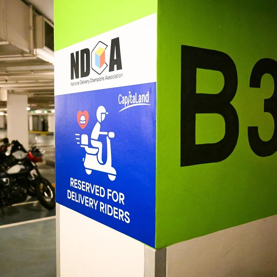 ST20260605_202641000457/jodelivery05/Shintaro Tay//
Lots reserved for NDCA delivery riders at Tampines Mall on June 5, 2026.