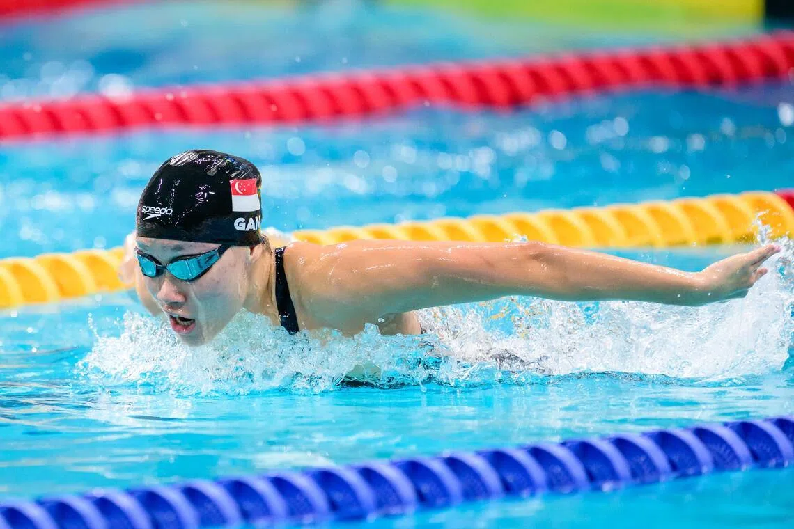 Gan Ching Hwee swimming through the 400m Individual Medley during the Singapore National Age Group Swimming Championships at the OCBC Aquatic Centre on March 20.