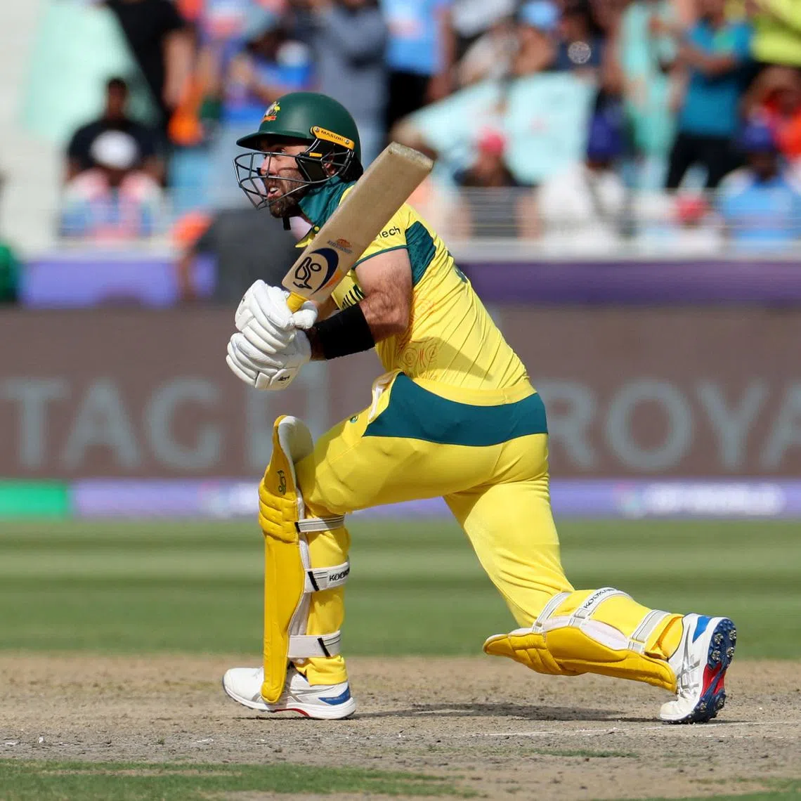 FILE PHOTO: Cricket - ICC Men's Champions Trophy - Semi Final - India v Australia - Dubai International Stadium, Dubai, United Arab Emirates - March 4, 2025 Australia's Glenn Maxwell in action. REUTERS/Satish Kumar/File Photo