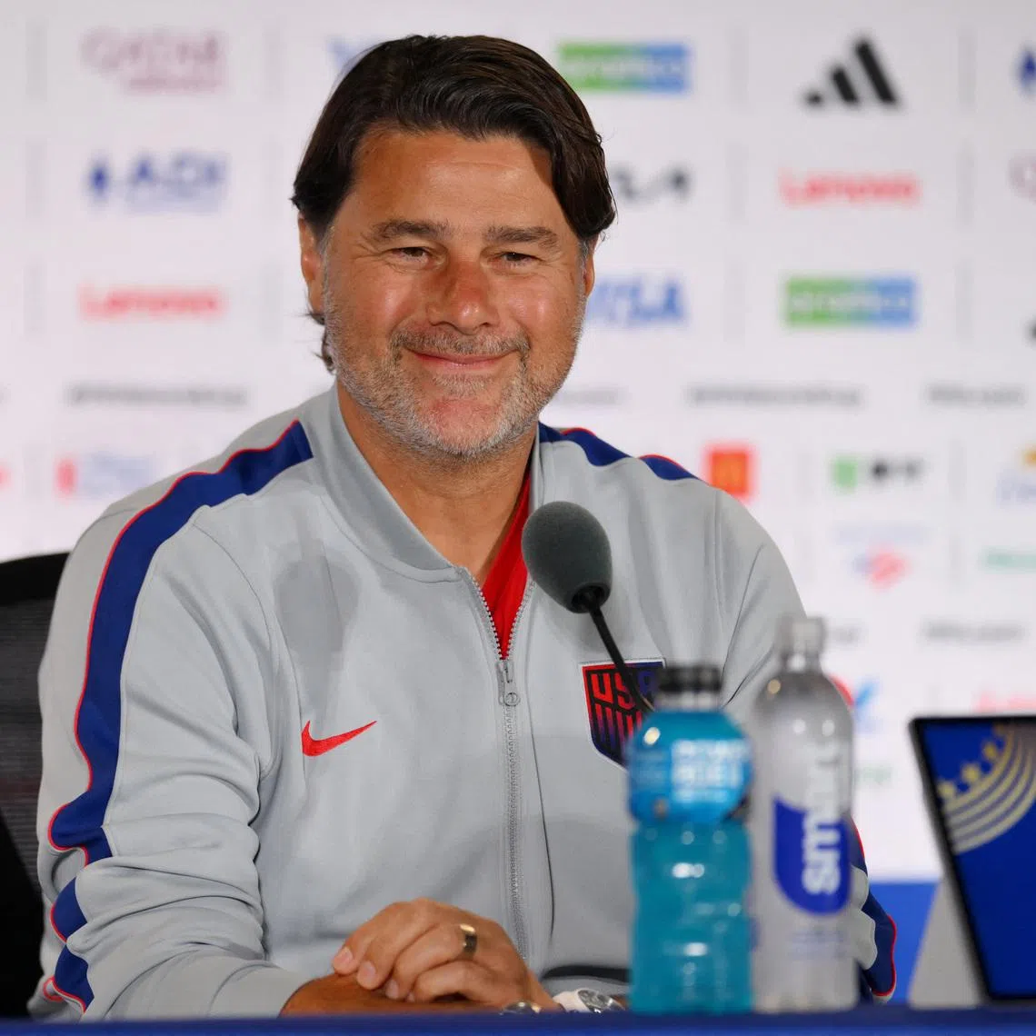 Soccer Football - FIFA World Cup 2026 - United States Press Conference - Seattle Stadium, Seattle, Washington, U.S. - July 5, 2026 U.S. coach Mauricio Pochettino during the press conference IMAGN IMAGES via Reuters/Steven Bisig