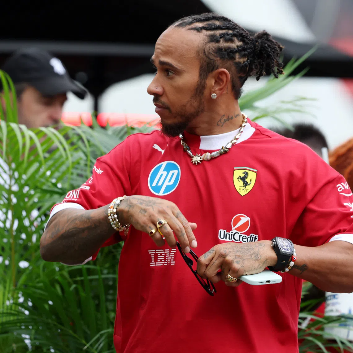 Formula One F1 - Azerbaijan Grand Prix - Baku City Circuit, Baku, Azerbaijan - September 18, 2025 Ferrari's Lewis Hamilton ahead of the Azerbaijan Grand Prix REUTERS/Leonhard Foeger