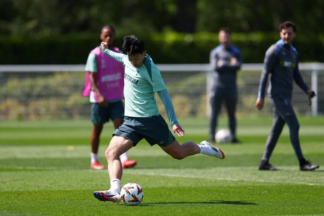 Tottenham Hotspur's Son Heung-min during training.