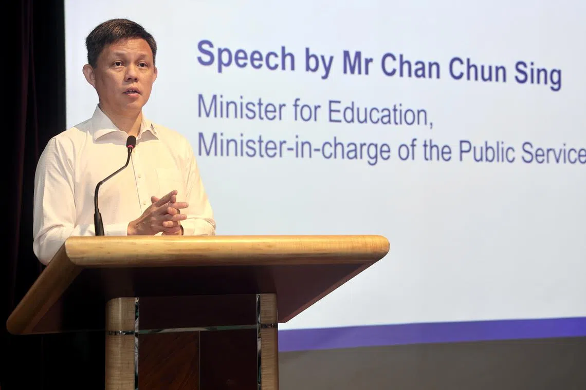 Mr Chan Chun Sing said there are plans to pilot these workshops at the upper-secondary school level in 2024.