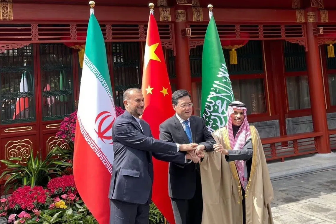 Saudi Arabia’s Foreign Minister Prince Faisal bin Farhan Al Saud and Iranian Foreign Minister Hossein Amir-Abdollahian held historic meeting in Beijing on April 6. 