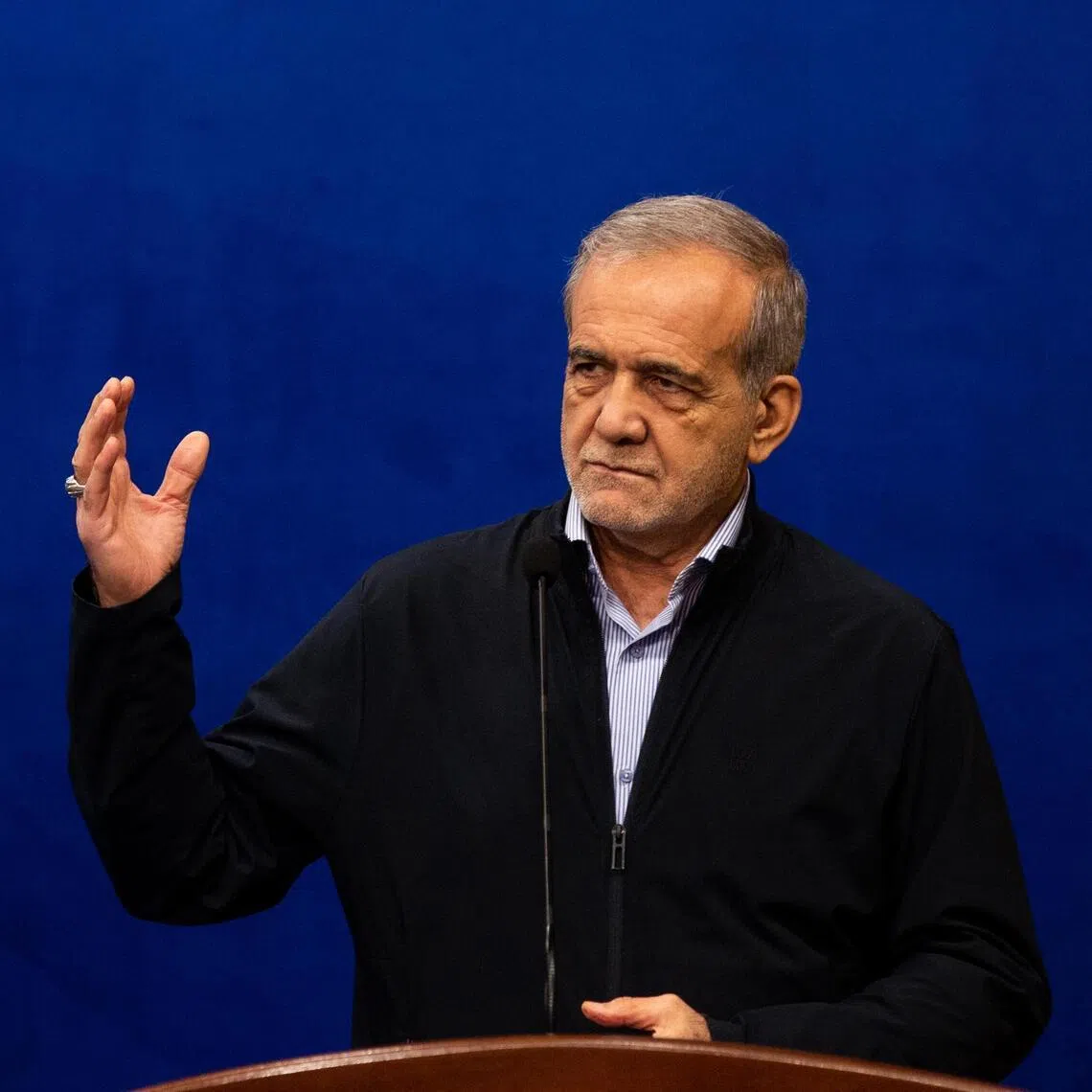 Iranian President Masoud Pezeshkian accused Iran’s enemies of hitting infrastructure and imposing a blockade “so that the current satisfaction turns into dissatisfaction”.