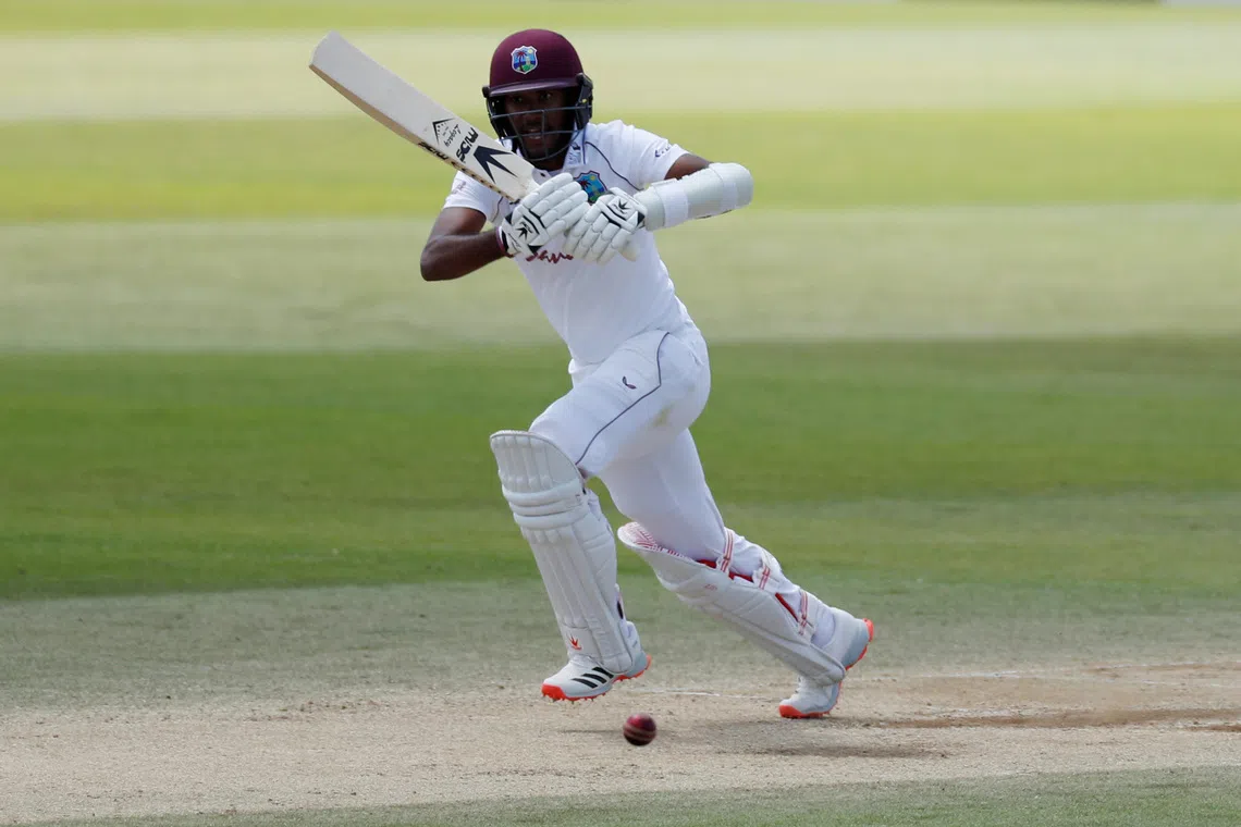 Cricket - First Test - England v West Indies - Rose Bowl Cricket Stadium, Southampton, Britain - July 12, 2020 West Indies' Shai Hope in action. Adrian Dennis/Pool via REUTERS/File Photo