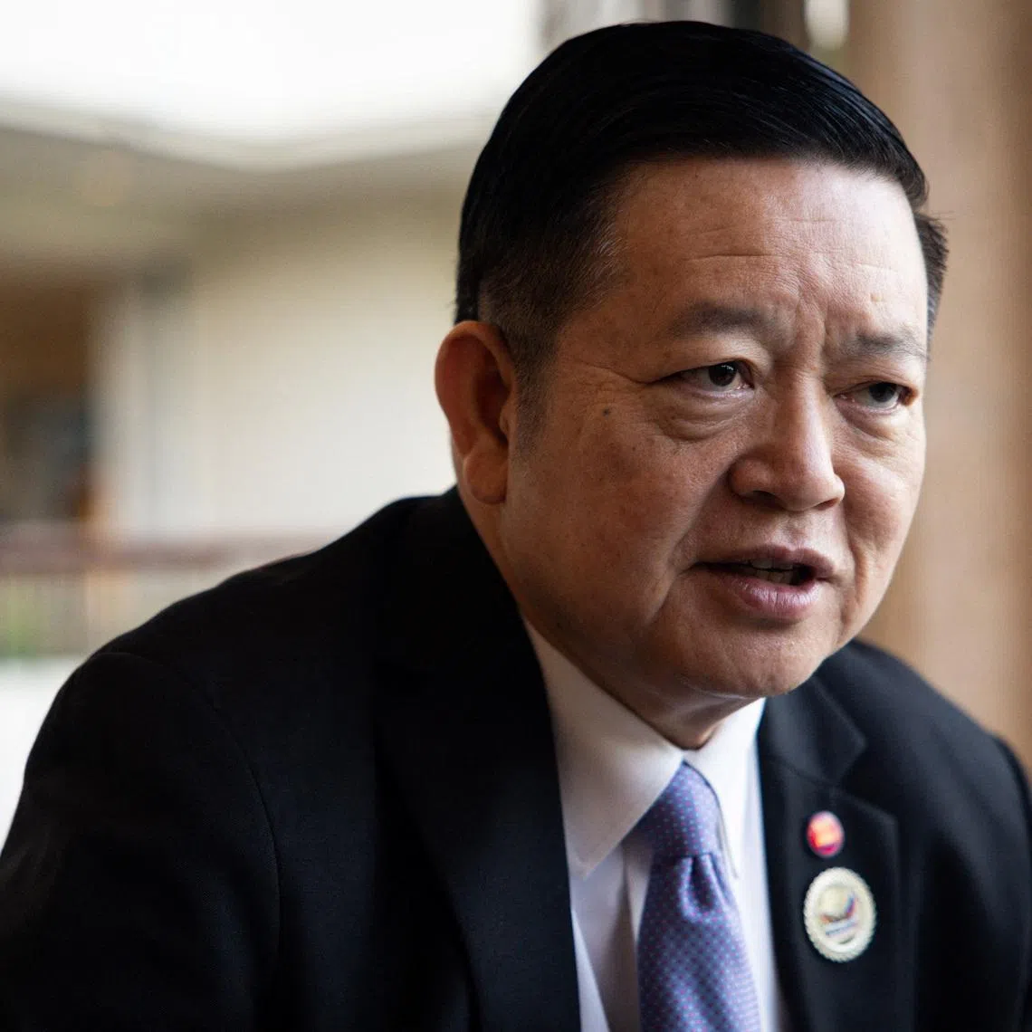 Association of Southeast Asian Nations (ASEAN) Secretary General Kao Kim Hourn speaks to Reuters ahead of the 48th ASEAN Summit and related meetings in Lapu-Lapu, Cebu, Philippines, May 7, 2026. REUTERS/Eloisa Lopez/File Photo
