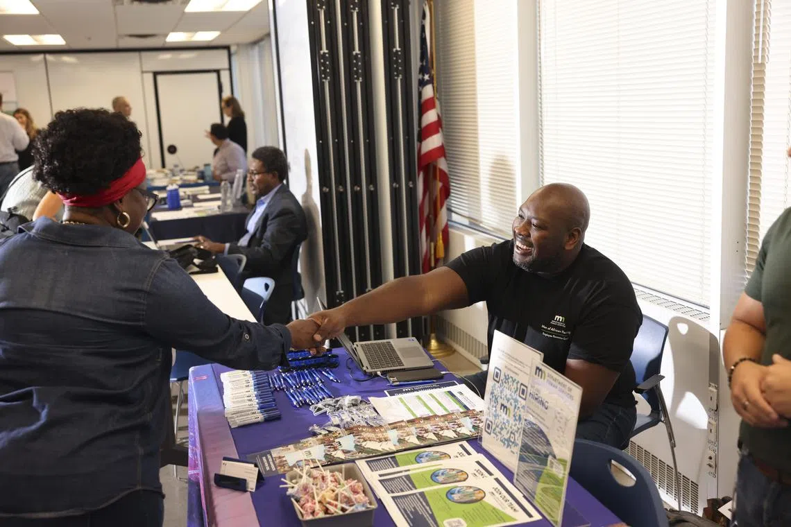 A job fair at the United Labor Centre in Minneapolis on July 24, 2023. 