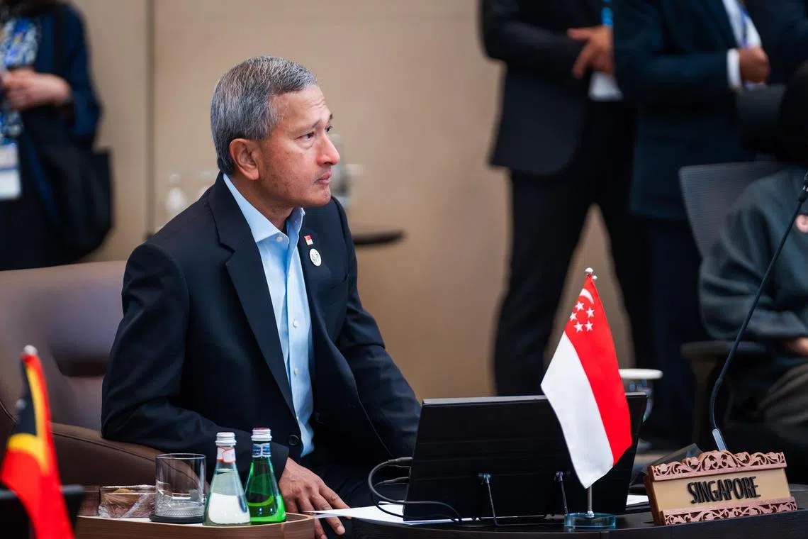 Minister for Foreign Affairs Dr Vivian Balakrishnan at the 2025 ASEAN Foreign Ministers’ Retreat, in Langkawi, Malaysia.