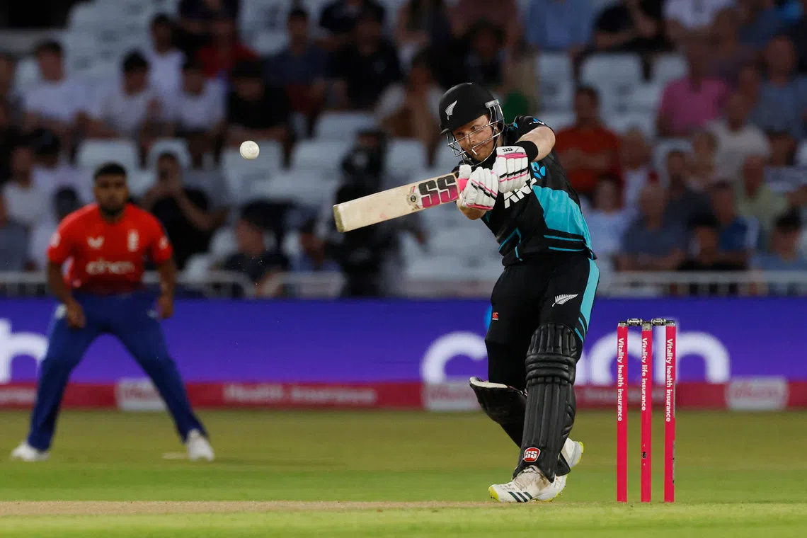 Cricket - T20 International - England v New Zealand - Trent Bridge Cricket Ground, Nottingham, Britain - September 5, 2023 New Zealand's Tim Seifert in action. Action Images via Reuters/Andrew Couldridge