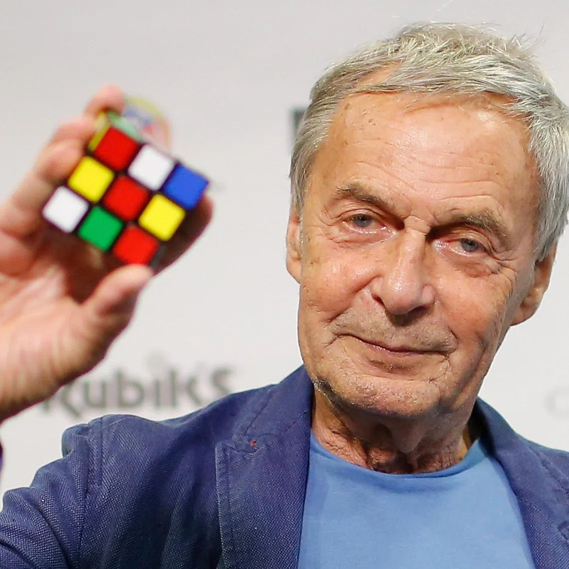 jncube19 - Erno Rubik, the creator of the puzzle, holds a Rubik's cube as he poses during the world's largest Rubik's Cube championship in Aubervilliers, near Paris, France, July 15, 2017. 

Credit: REUTERS