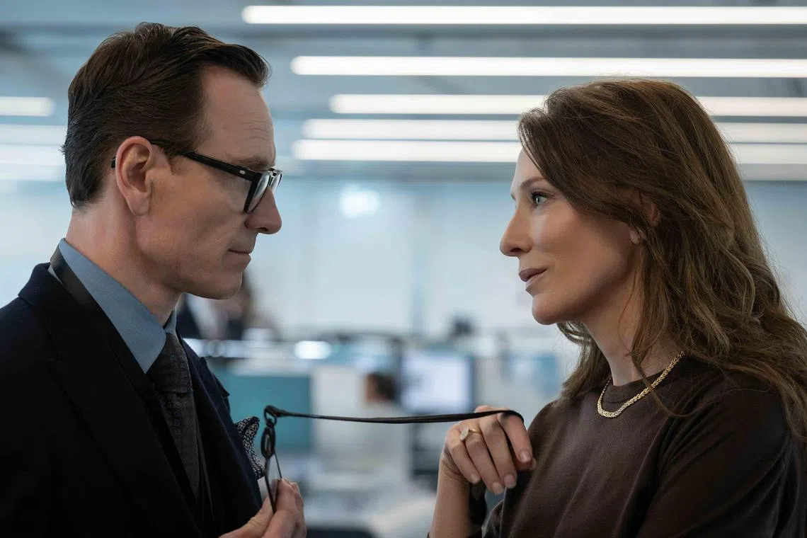 From left: Michael Fassbender and Cate Blanchett in Black Bag

source: UIP