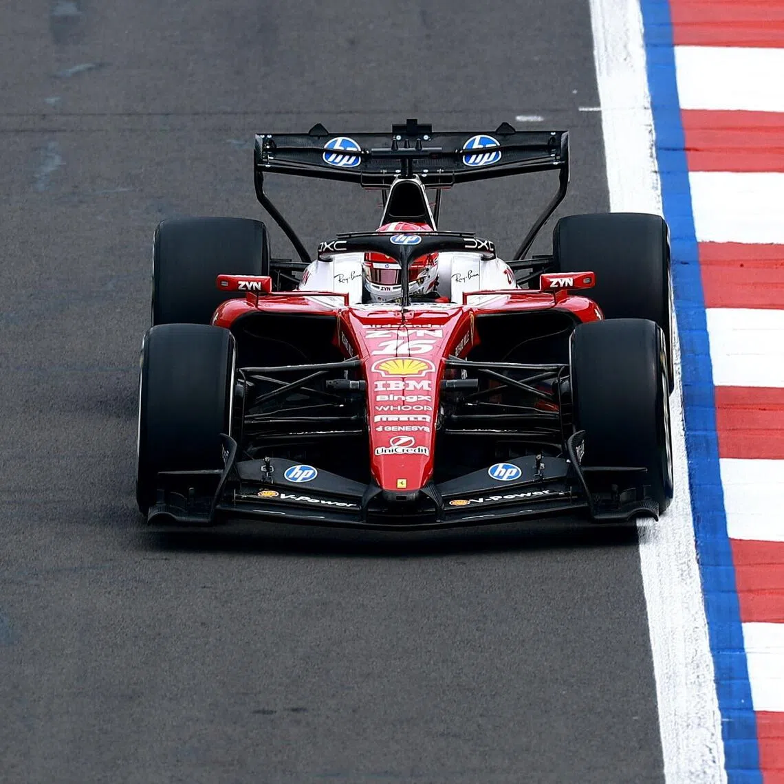 Ferrari’s Charles Leclerc in action during the practice session, ahead of the Nov 1 Mexico City Grand Prix.