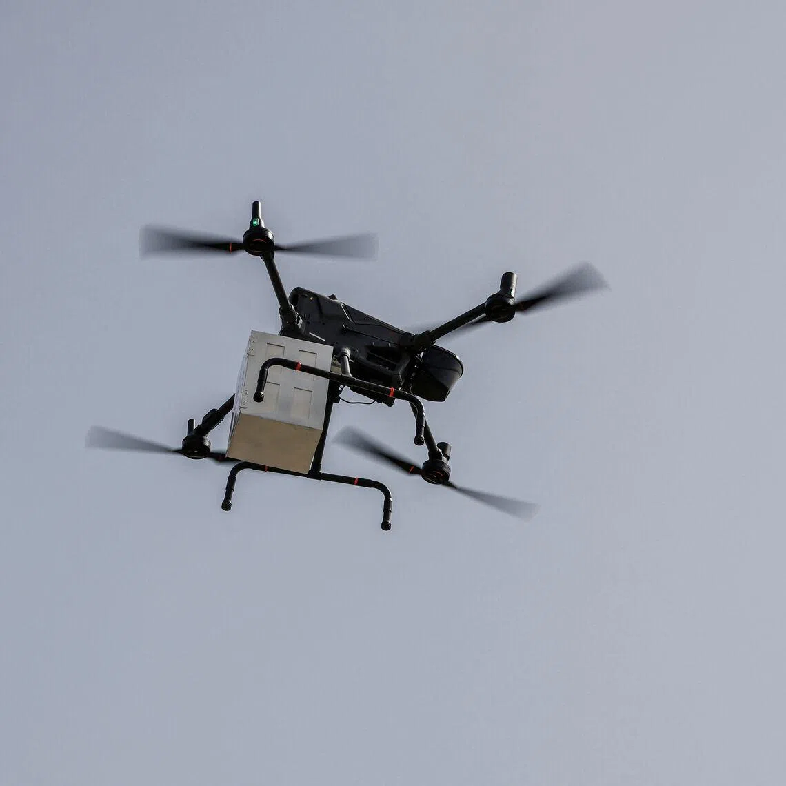 A drone used to transport medical supplies performs a display flight in the Arafat area near Islam's holy city of Mecca, on May 23.