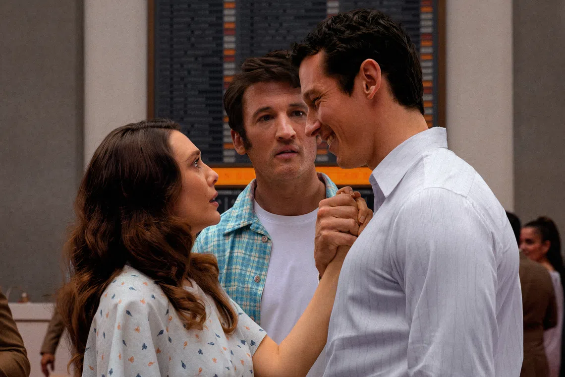 (From left) Elizabeth Olsen, Miles Teller and Callum Turner in Eternity.