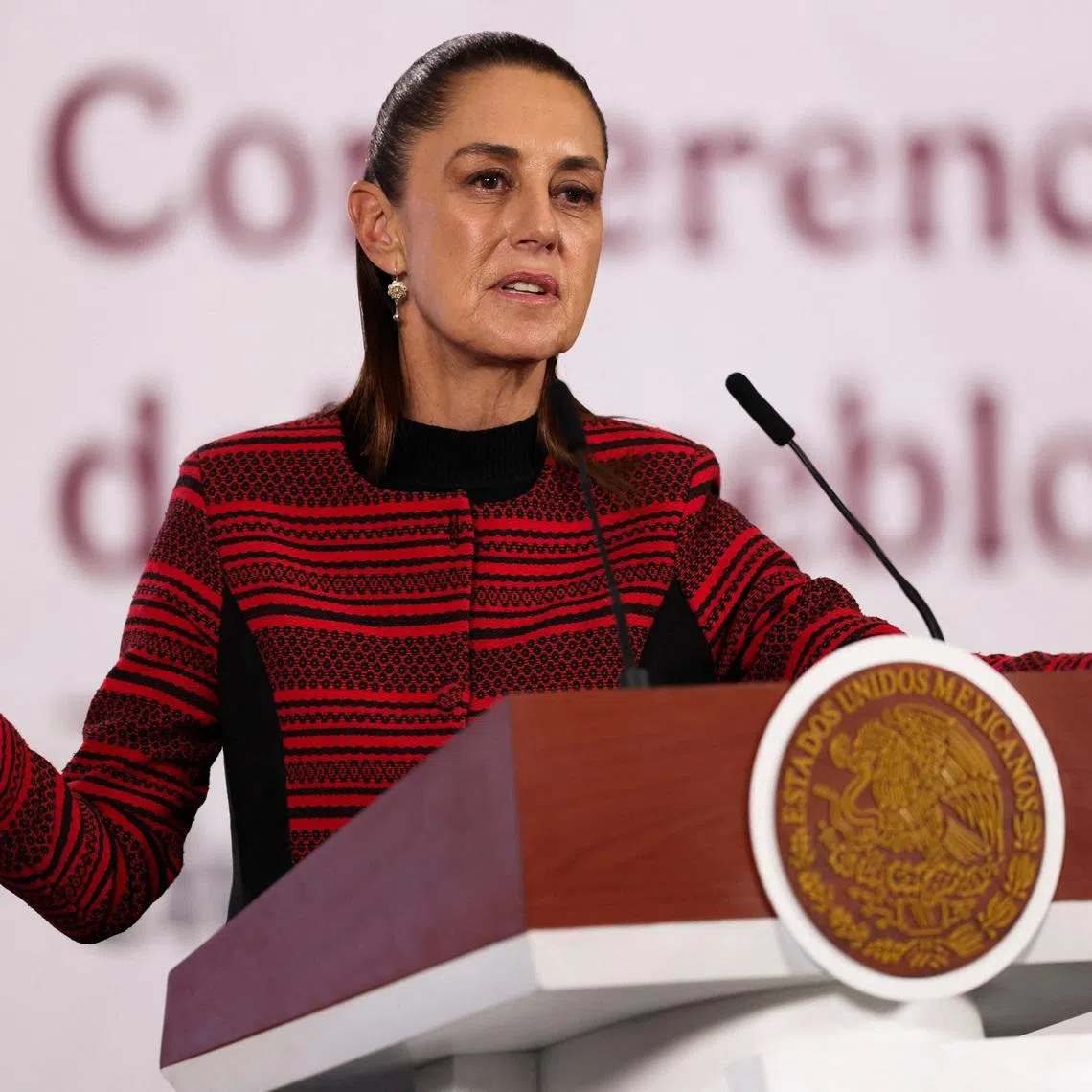Mexico's President Claudia Sheinbaum addresses the media in her daily press conference, in Mexico City, Mexico March 30, 2026. REUTERS/Quetzalli Nicte-Ha