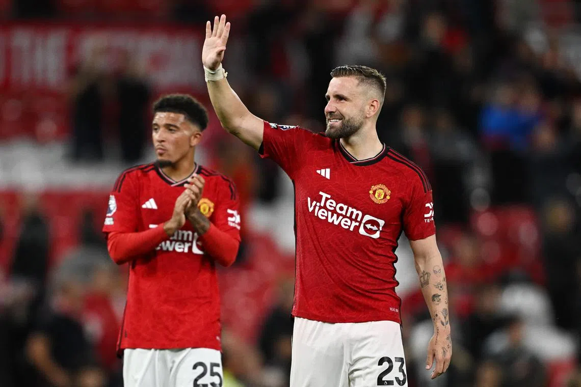 Luke Shaw (right) has been ruled out of the next two Premier League games after picking up a muscle injury.