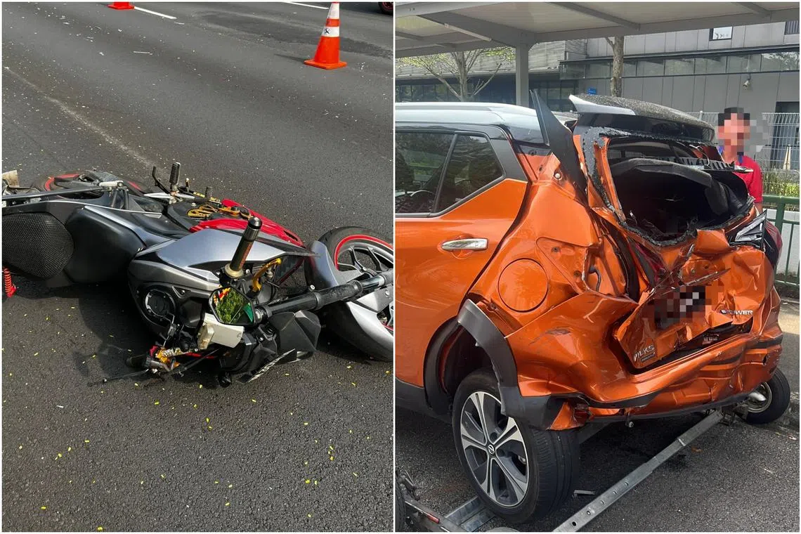 The accident happened on the Pan-Island Expressway towards Changi, before Lornie Road on Sunday morning. 
