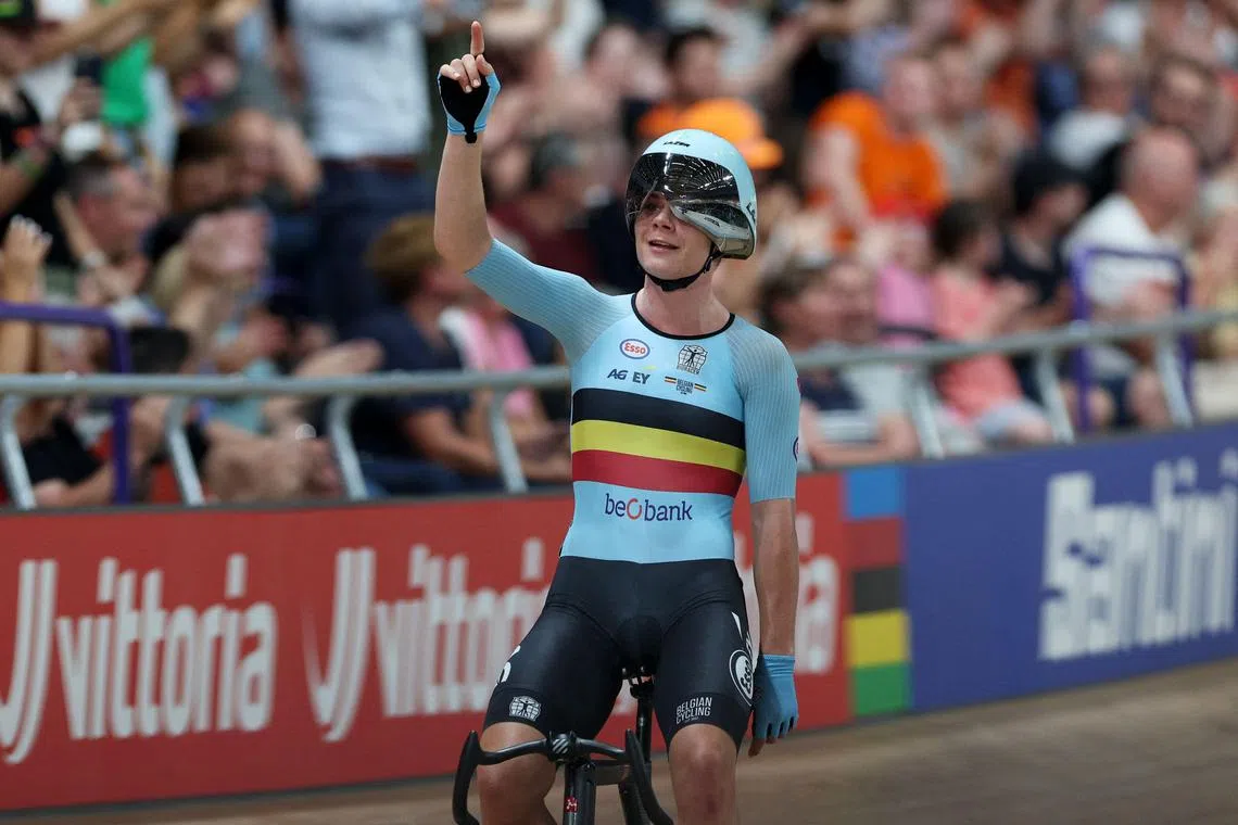 Belgium's Lotte Kopecky wins the women's Elite Points race at the UCI Cycling World Championships.