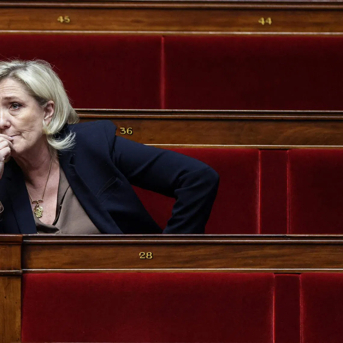Ms Le Pen, the RN and two dozen party figures are accused of diverting over 3 million euros (S$4.35 million) of European Parliament funds to pay France-based staff.
