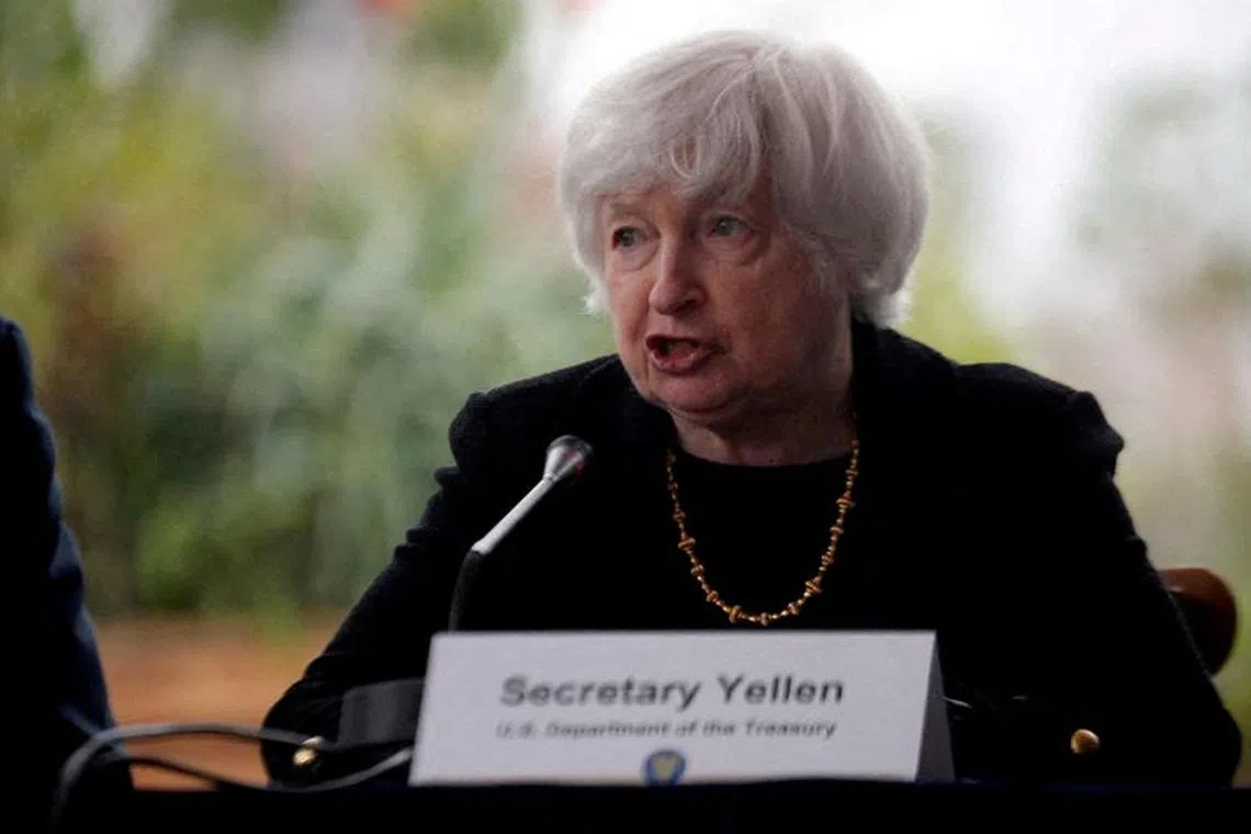 FILE PHOTO: U.S. Treasury Secretary Janet Yellen in Mexico City, Mexico December 6, 2023. REUTERS/Daniel Becerril/File Photo
