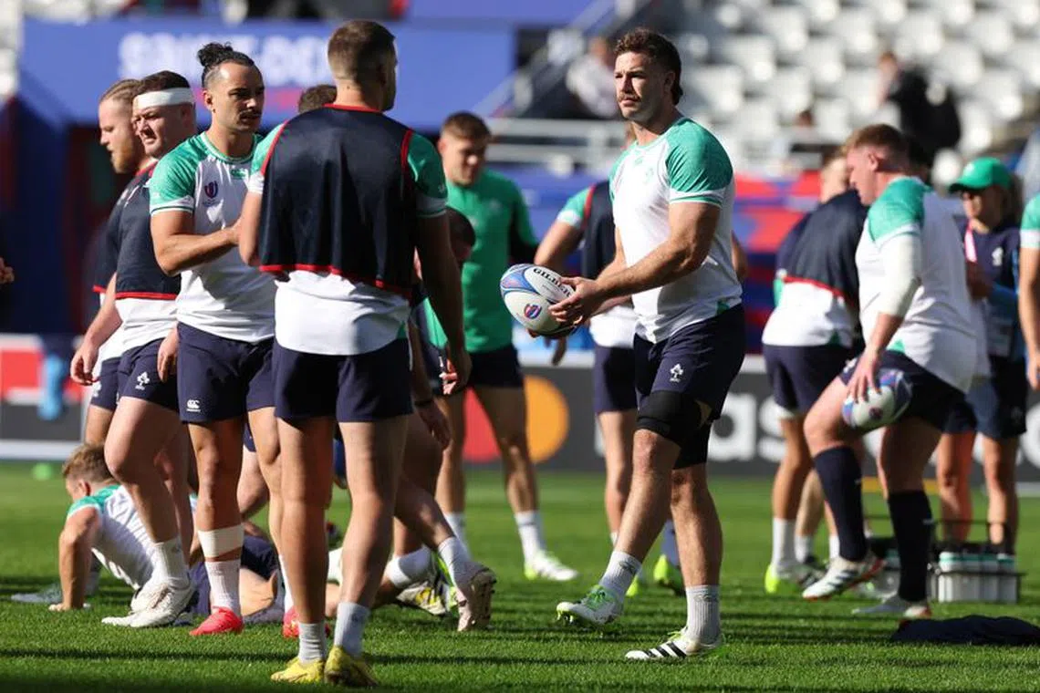 Rugby Union - Rugby World Cup 2023 - Ireland Training - Stade de France, Saint-Denis, France - October 6, 2023 Ireland's Caelan Doris during training REUTERS/Stephanie Lecocq/File Photo