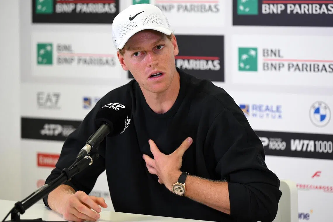 Italy's Jannik Sinner attending a press conference ahead of the Italian Open, in Rome, Italy, on May 7.