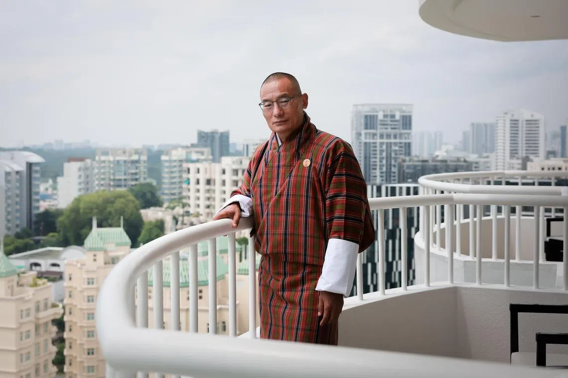Bhutan Prime Minister Tshering Tobgay at an interview with The Straits Times at Shangri-La Singapore on Sep 19, 2024.