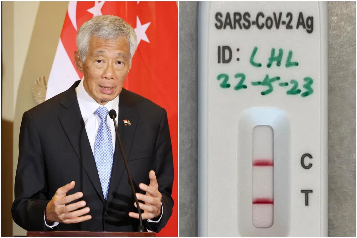PM Lee said he tested positive for Covid-19 after recent work trips and that he is “generally feeling ok”.