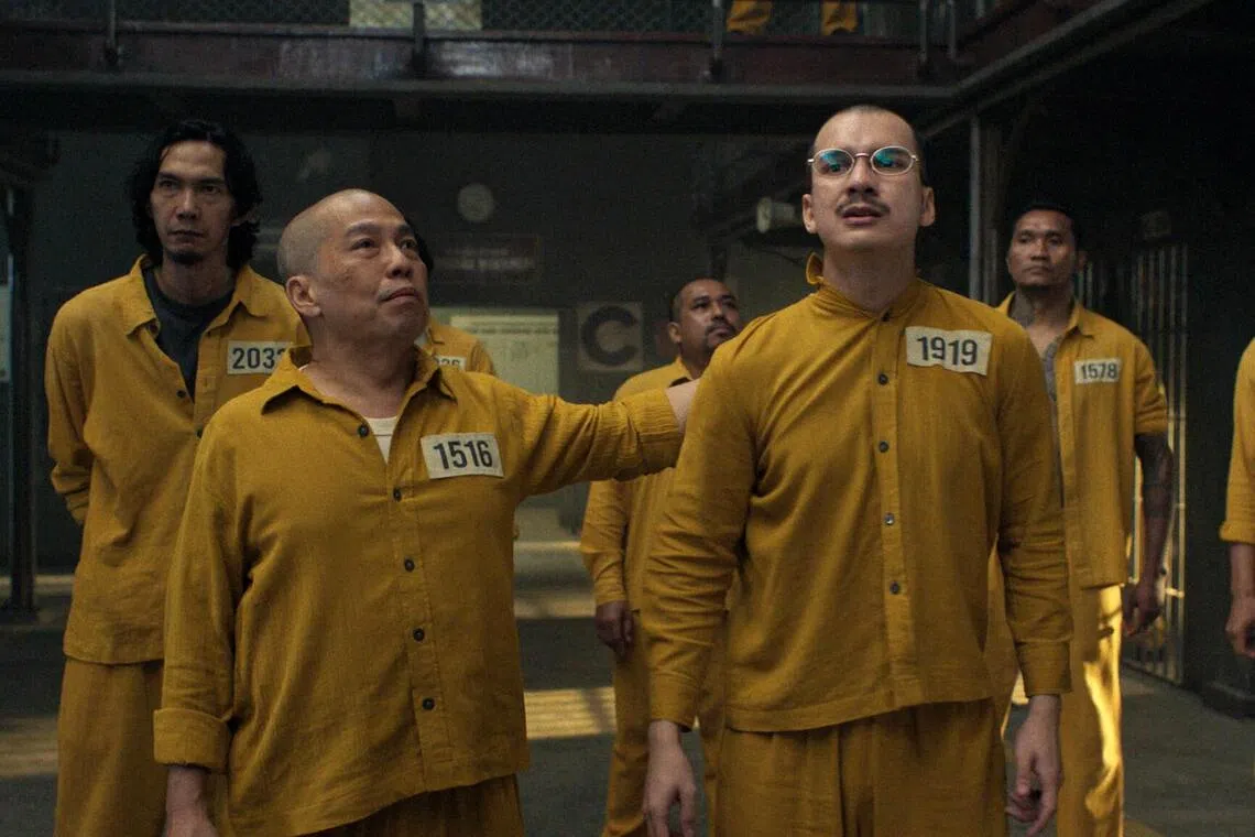 (Front row from left) Malaysian actor and film-maker Ho Yuhang and Indonesian actor Endy Arfian in Ghost In The Cell. 