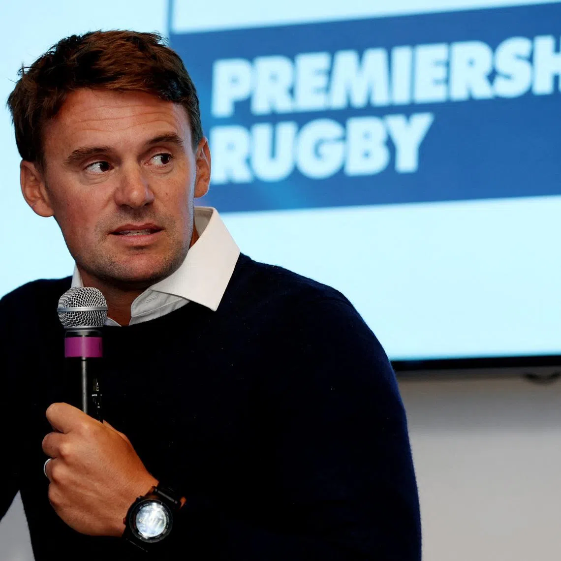 FILE PHOTO: Rugby Union - Premiership Rugby Season Launch - Twickenham Stadium, London, Britain - September 1, 2022 Premiership Rugby chief executive Simon Massie-Taylor during the season launch Action Images/Matthew Childs/File Photo