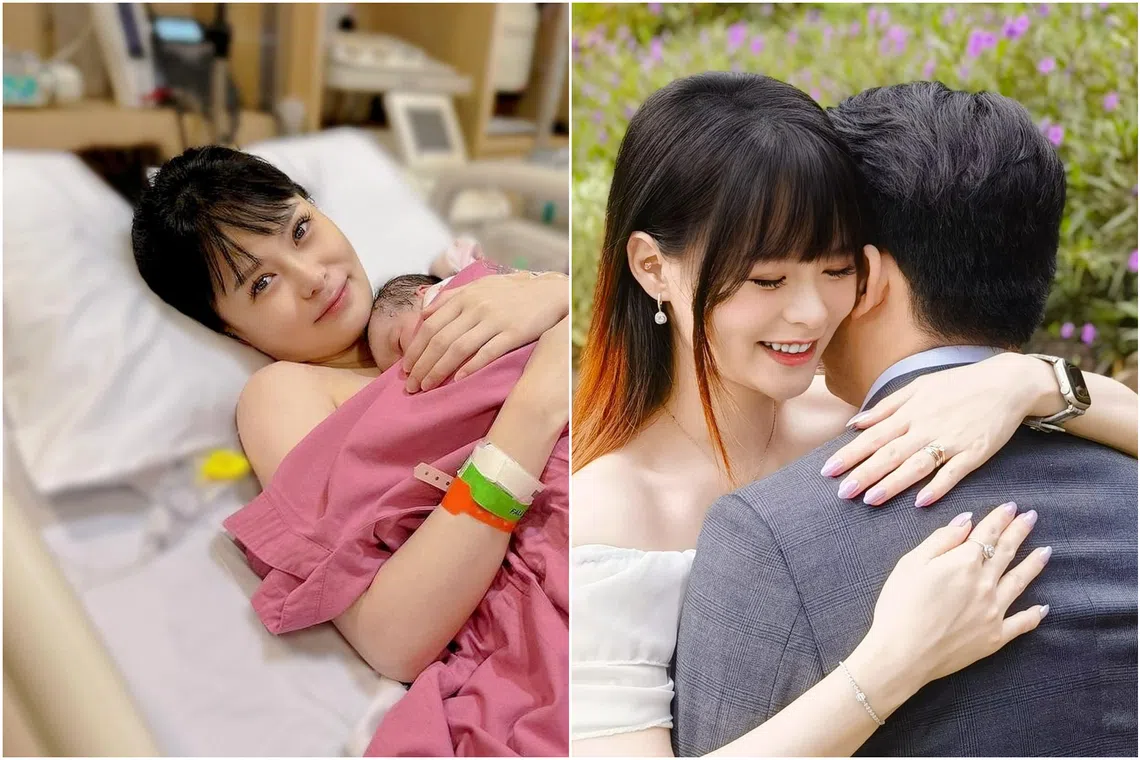 Jayley Woo posted a photo with her newborn baby on social media on Jan 20, 2023.