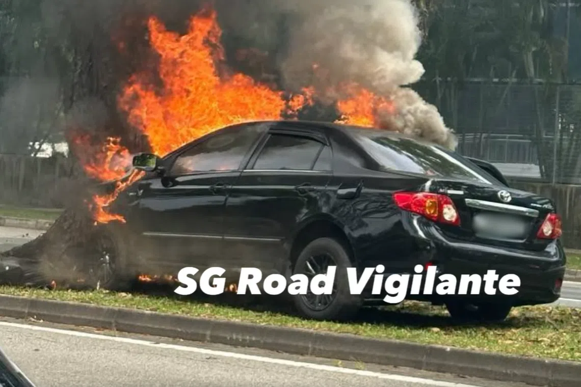 The police said they were alerted to the accident along Ang Mo Kio Avenue 5 towards Buangkok Green at 2.50pm.