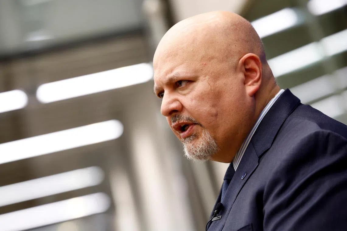 FILE PHOTO: International Criminal Court Prosecutor Karim Khan speaks during an interview with Reuters in The Hague, Netherlands February 12, 2024. REUTERS/Piroschka van de Wouw/File Photo