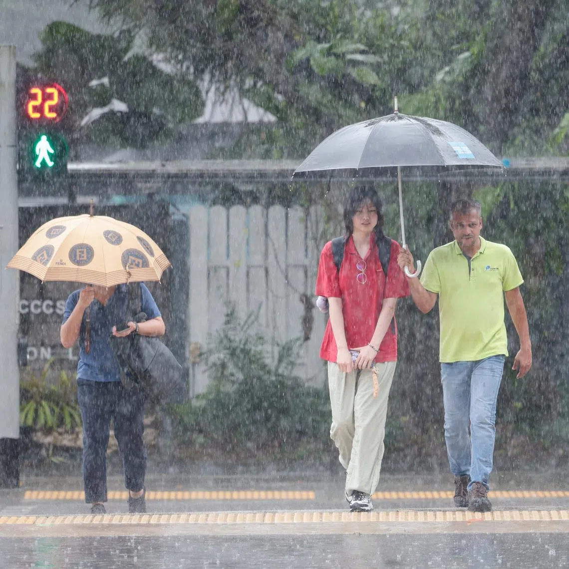 Rain fell across Singapore on the morning of June 12, with weather stations across the island recording rainfall.