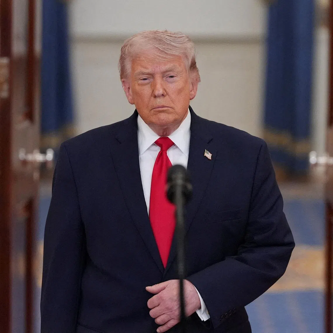 U.S. President Donald Trump arrives to deliver an address to the nation about the Iran war at the White House in Washington, D.C., U.S. April 1, 2026. Alex Brandon/Pool via REUTERS     TPX IMAGES OF THE DAY