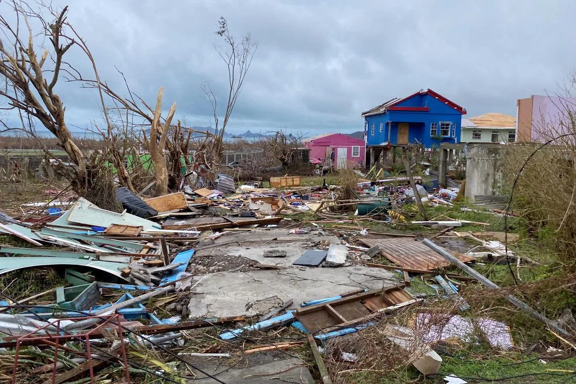 Debris lies around the foundation of a destroyed house after the passage of Hurricane Beryl, on the island of Carriacou, Grenada July 3, 2024.   REUTERS/Arthur Daniel NO RESALES. NO ARCHIVES
MANDATORY CREDIT