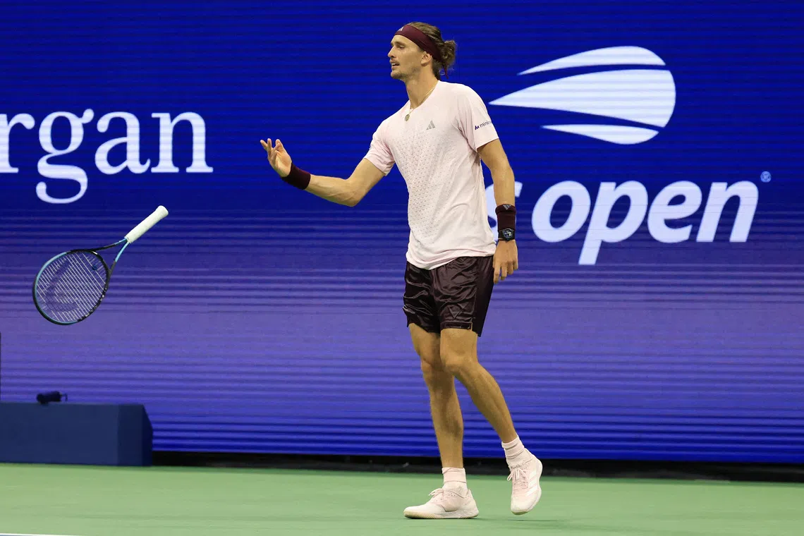 Tennis - U.S. Open - Flushing Meadows, New York, United States - September 4, 2026 Germany's Alexander Zverev celebrates after winning his second round match against France's Quentin Halys REUTERS/Brendan Mcdermid