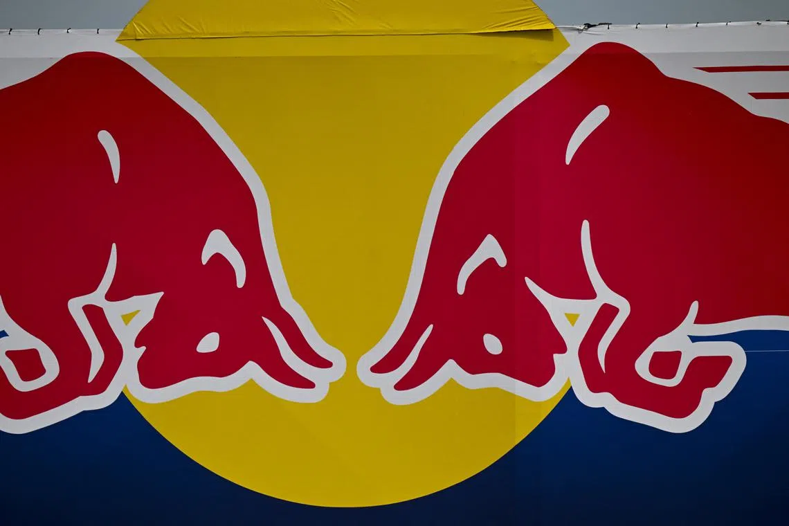 FILE PHOTO: Apr 13, 2024; Austin, TX, USA; A view of the Red Bull energy drink logo at Circuit of The Americas. Mandatory Credit: Jerome Miron-USA TODAY Sports/File Photo