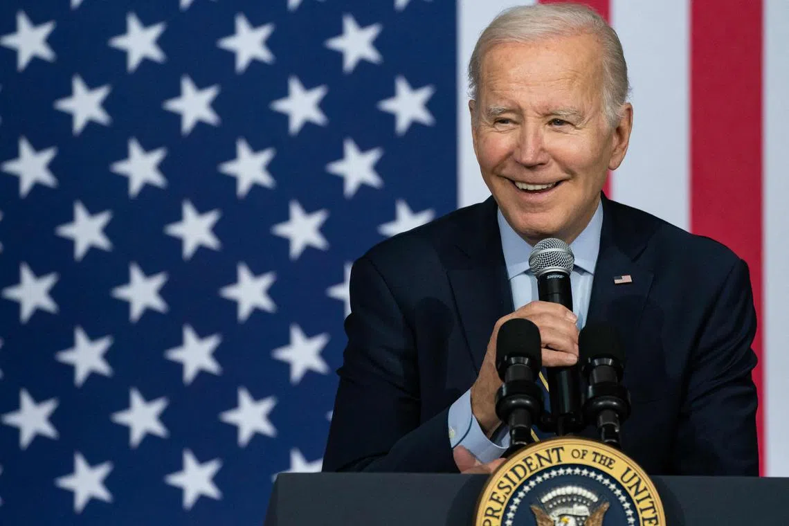 Mr Joe Biden is forced to defend his record while warning about the dangers of Mr Donald Trump’s return.