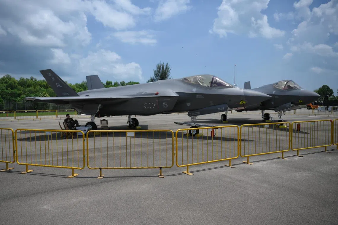The F-35A Joint Strike Fighter on display at the Singapore Airshow on Feb 21.