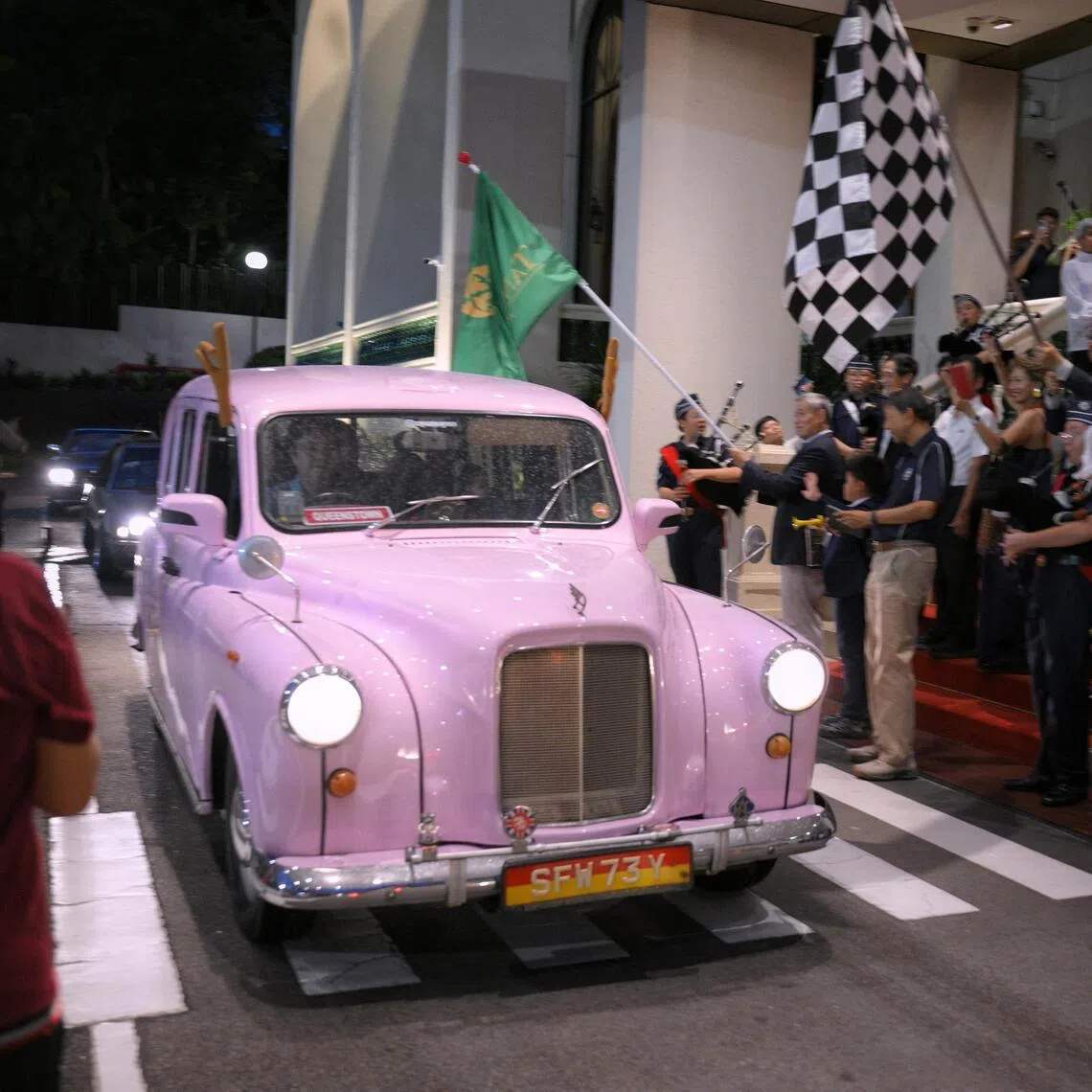 A 1980 Austin FX4 at the flag-off of the 2025 Christmas Light Up drive by the Malaysia and Singapore Vintage Car Register on Nov 11. 
