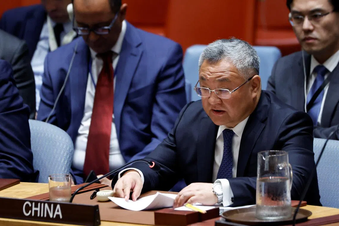 China’s UN Ambassador Fu Cong accused the group of Western states of resorting “to lies to provoke confrontations”.