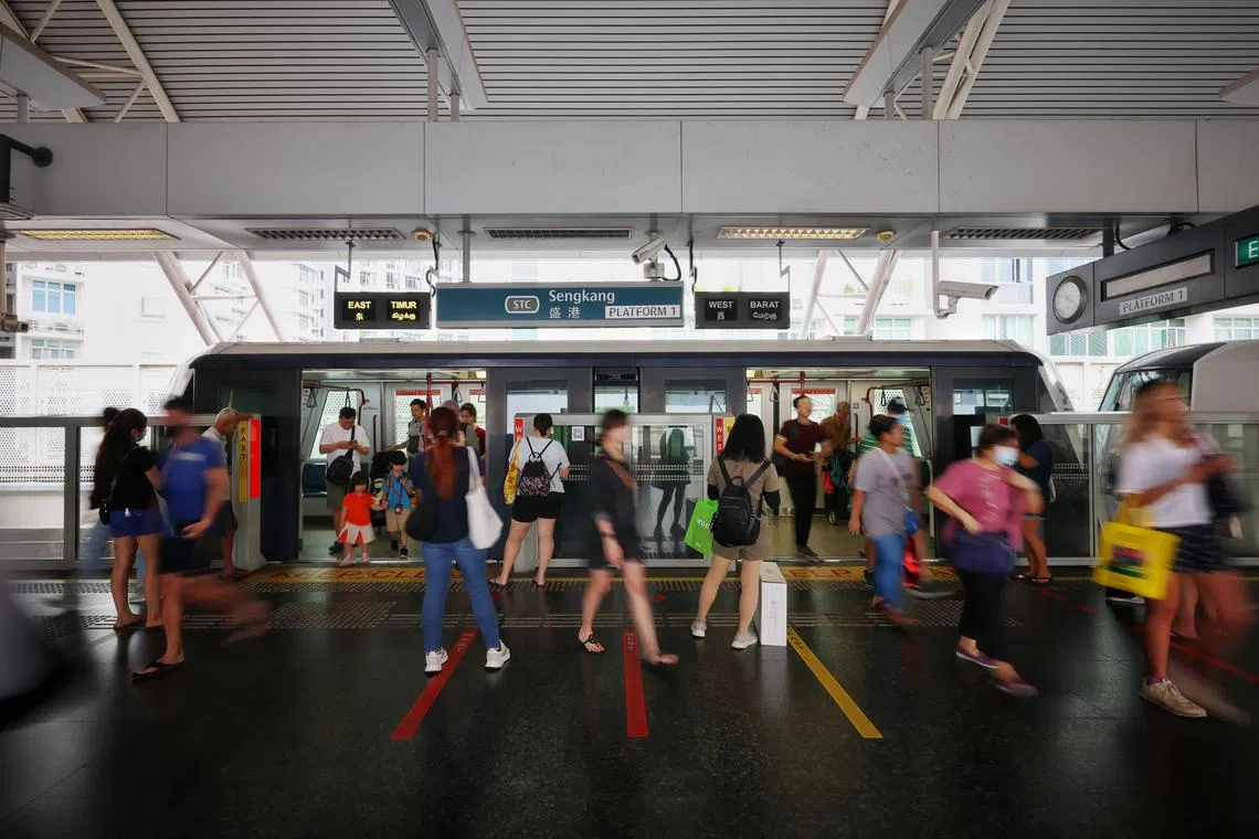 When the work is completed on Sengkang LRT station, trains will have two different locations along each of the two platforms to stop at, instead of one stopping point. 