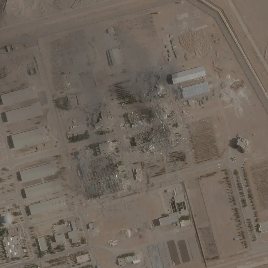 A satellite imagery taken on June 21, 2025, shows destroyed buildings at Isfahan nuclear site, Iran.     2026 PLANET LABS PBC/Handout via REUTERS