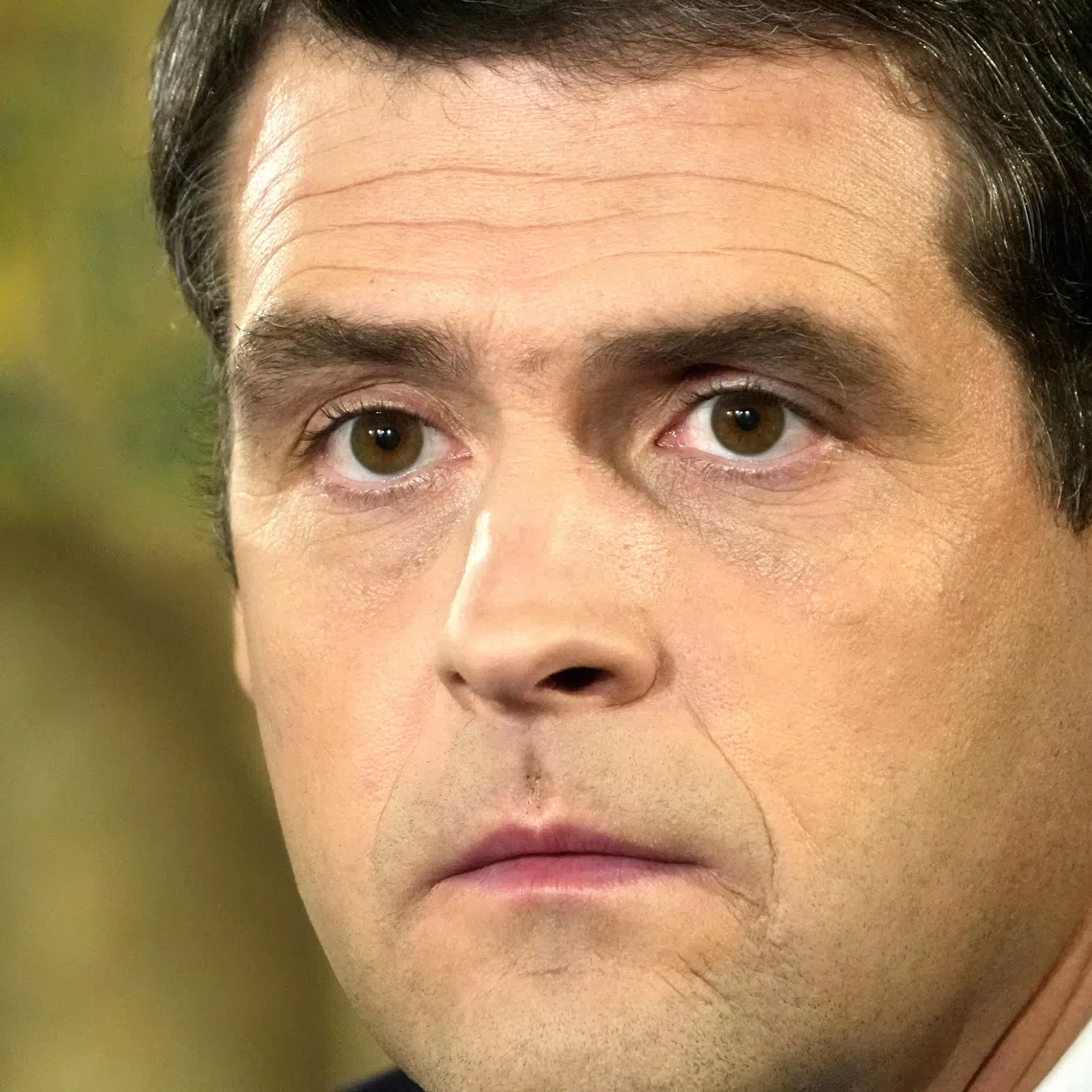 FILE PHOTO: Nemunas Dawn party leader Remigijus Zemaitaitis attends a press conference after general election in Vilnius, Lithuania October 28, 2024. REUTERS/Ints Kalnins/File Photo